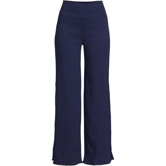 Land’s End Plus Cotton Gauze split leg elastic waist swim coverup Pants 2X - Picture 1 of 6